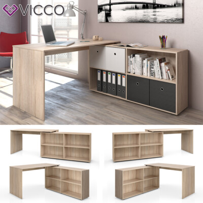 VICCO Eckschreibtisch FLEXPLUS Eiche Sonoma - Computer Bürotisch PC Schreibtisch
