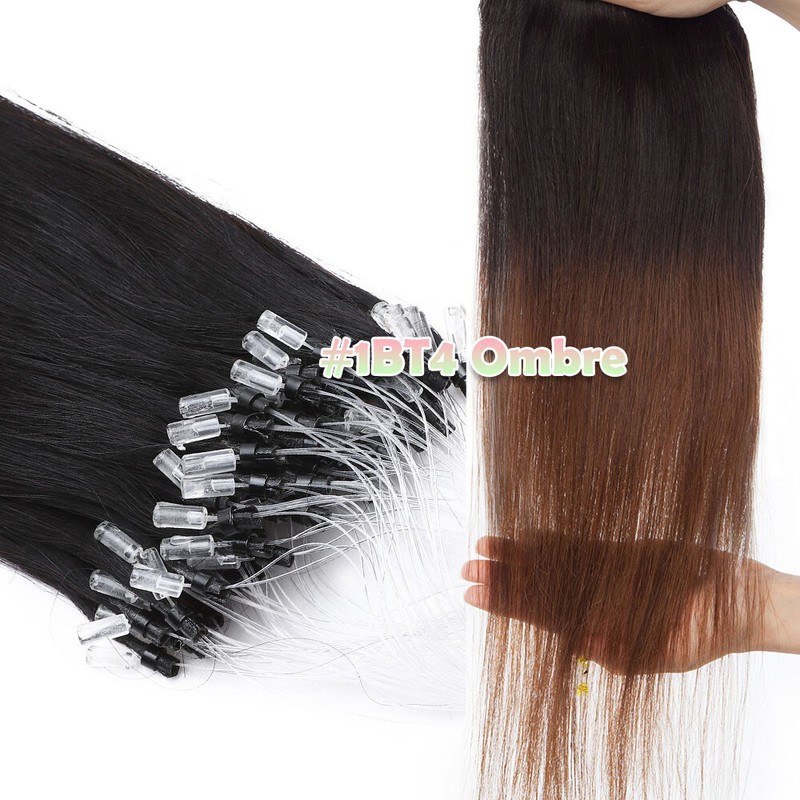 16-24" THICK Micro Ring Beads Loop Human Hair Extensions REAL REMY 150G Ombre US
