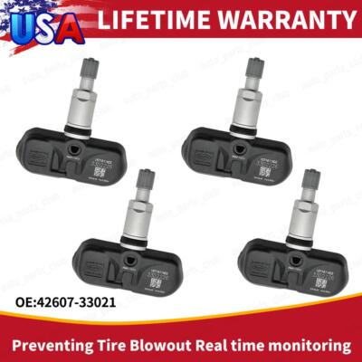 4X TPMS 42607-33021 PMV-107J For Toyota Lexus TIRE PRESSURE SENSOR OEM
