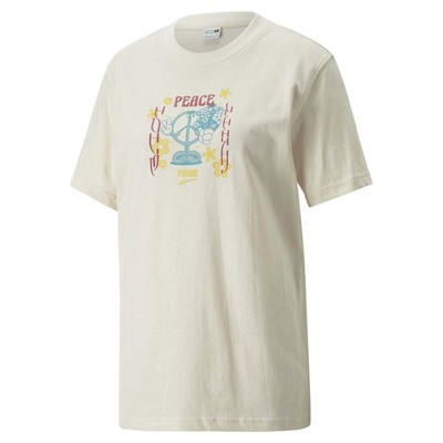 

Puma Downtown Relaxed Graphic Crew Neck Short Sleeve Womens Off White T-Shirt 5