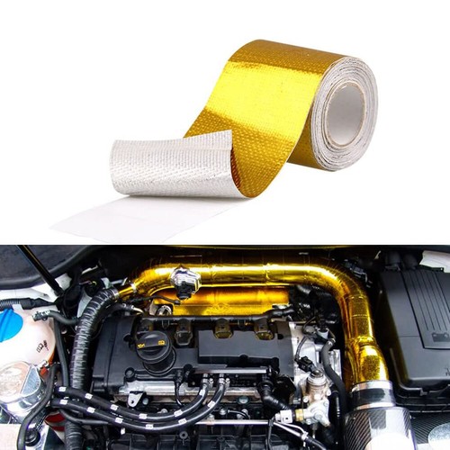 2" 30FT Intake Heat Reflective Tape Wrap Self-adhesive High Temperature Gold