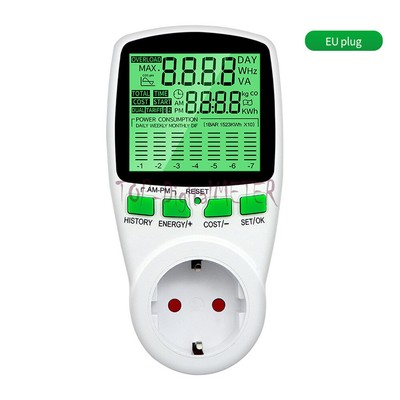 Digital Current Meter Voltmeter AC Power Meter Energy Tester Socket Watt Meter