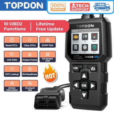 TOPDON AL400 Car Diagnostic Tool Check Engine Fault OBD2 Scanner Code Reader