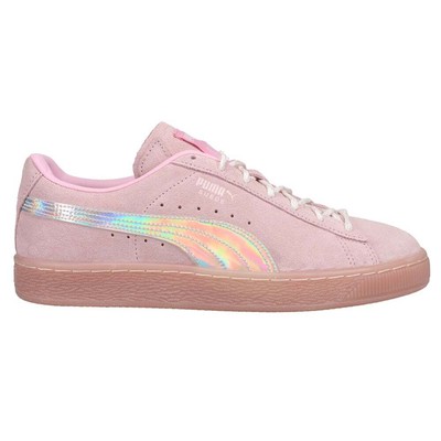 Пума громко смеется! X Suede Kitty Queen Metallic Lace Up Youth Girls Pink S