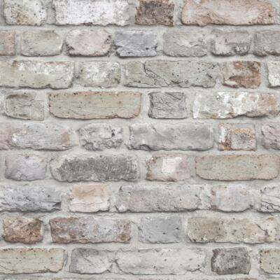 Grandeco Tapete WL2201 Wanderlust Gray Wall Brick Fleece Wallpaper Vinyl
