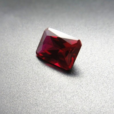 Ruby Rectangle Faceted Gemstone Radiant Cut Ruby Gem 6 Sizes to Choose C33R