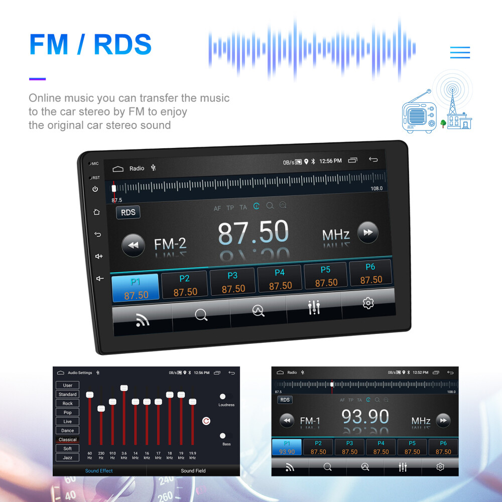 2+32GB 9" Android 13 Double 2Din Car Stereo Carplay GPS Navi WiFi BT RDS Radio
