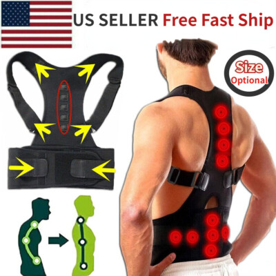 Posture Corrector Support Magnetic Back Shoulder Brace Belt Band For Men Women