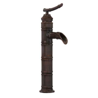 Bamboo Single Hole Single-Handle Vessel Bathroom Faucet Heritage Bronze