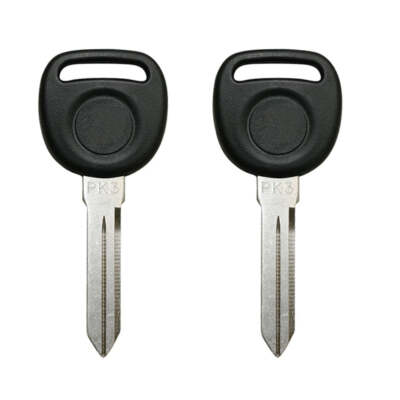 New Uncut Blank Chipped  Transponder Key Replacement for GM PK3 B99 (2 Pack)