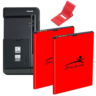 4in1 Long Life 2x 4520mAh Battery Charger Bracket for LG Stylo 2 LTE L82VL Phone