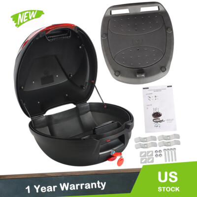 Motorcycle Trunk Scooter Tour Tail Box Luggage Top Lock Storage Carrier Case 32L
