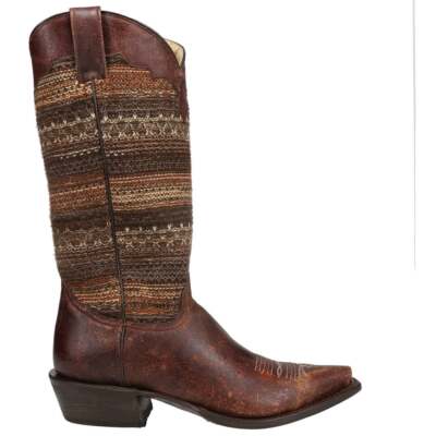 Roper Material Shaft Snip Toe Cowboy Womens Brown Casual Boots 09-021-7622-0788