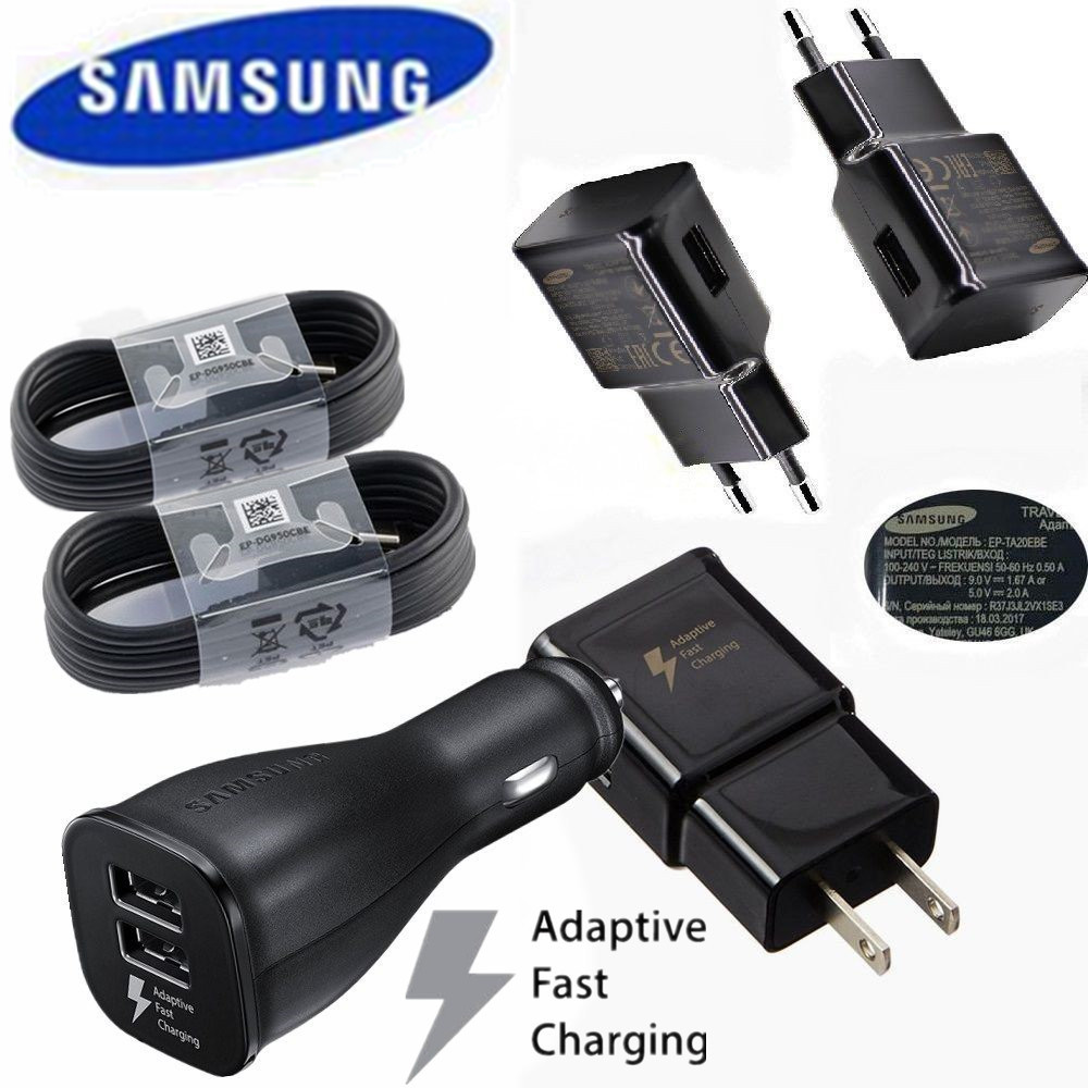 OEM Samsung Galaxy S9 S8 Plus Note 9 Fast Charger Wall + Car OEM Samsung Galaxy S9 S8 Plus Note 9 Fast Charger Wall + Car