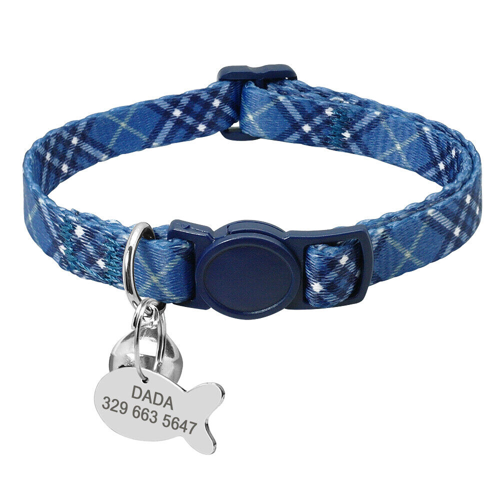 Personalized Breakaway Cat Collar with ID Tag Polyester ...
