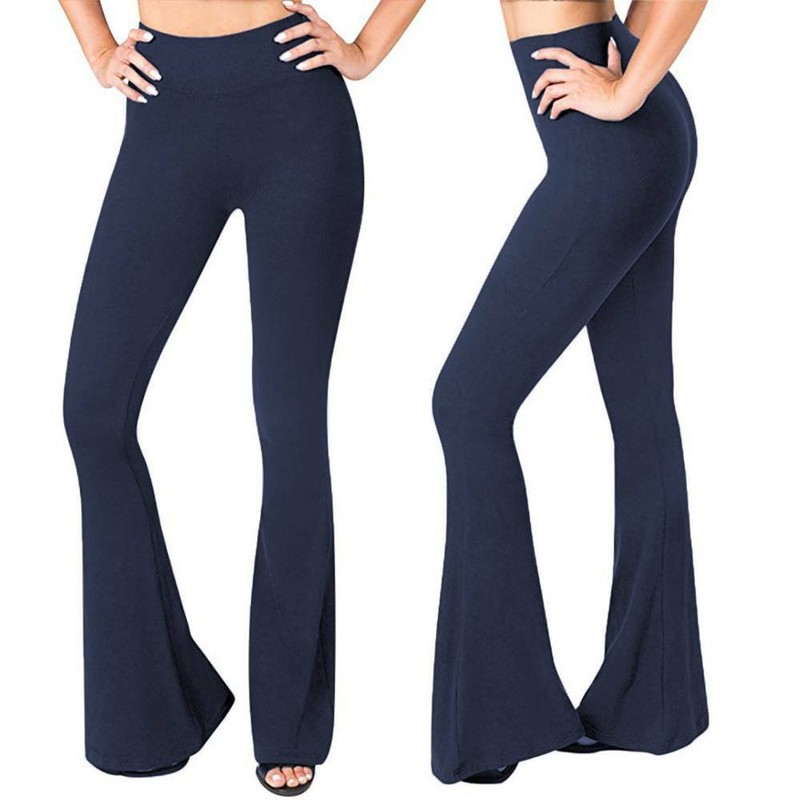 Womens Boot Cut Flared Yoga Pants Trousers Solid Bootleg Loose Workout Fitness O | eBay