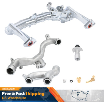 Upgraded Aluminum Coolant Water Pipe System Kit For Jaguar XE XF XJ LR4 3.0L V6