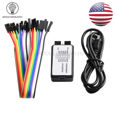 USB Logic Analyzer Device Set 8CH 24MHz Dupont Line 24MHz for ARM FPGA M100 US