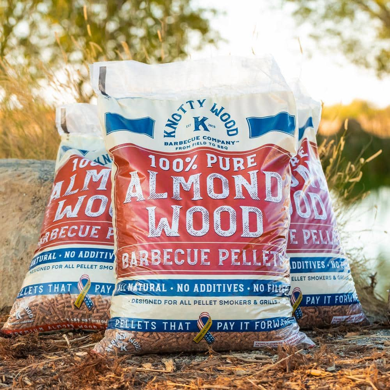 Knotty Wood Barbecue Company 100% Pure Almond Wood BBQ Pellets 20 lbs.
