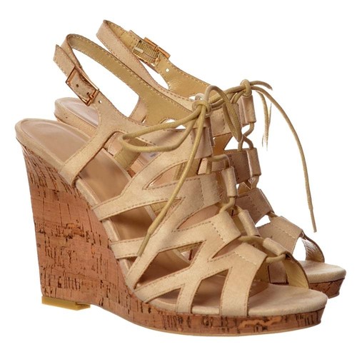 ladies cork wedges