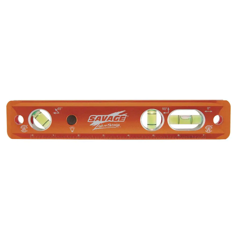 Savage Torpedo Level Leveling Measuring Tool 9 Inch Lightning Lighted Magnetic
