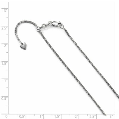 Pre-owned Skyjewelers Real 14k White Gold Adjustable 1.3mm Diamond Cut Wheat Chain; 22 Inch