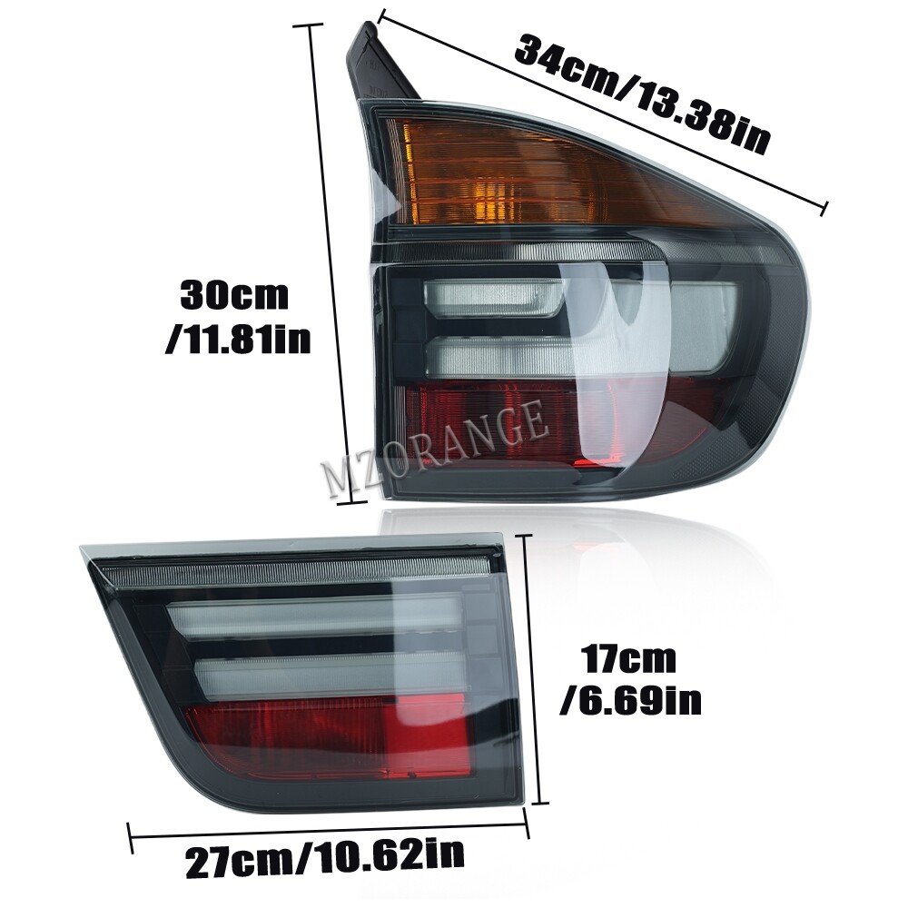 Pair LED Tail Lights For BMW X5 E70 2007-2013 Rear Brake