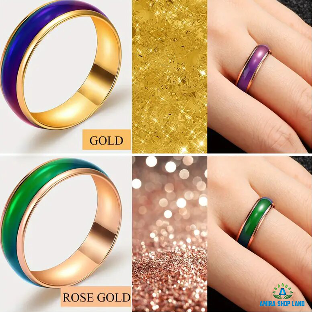 Mood Ring Temperature Color Changing For Women And Kids Rose