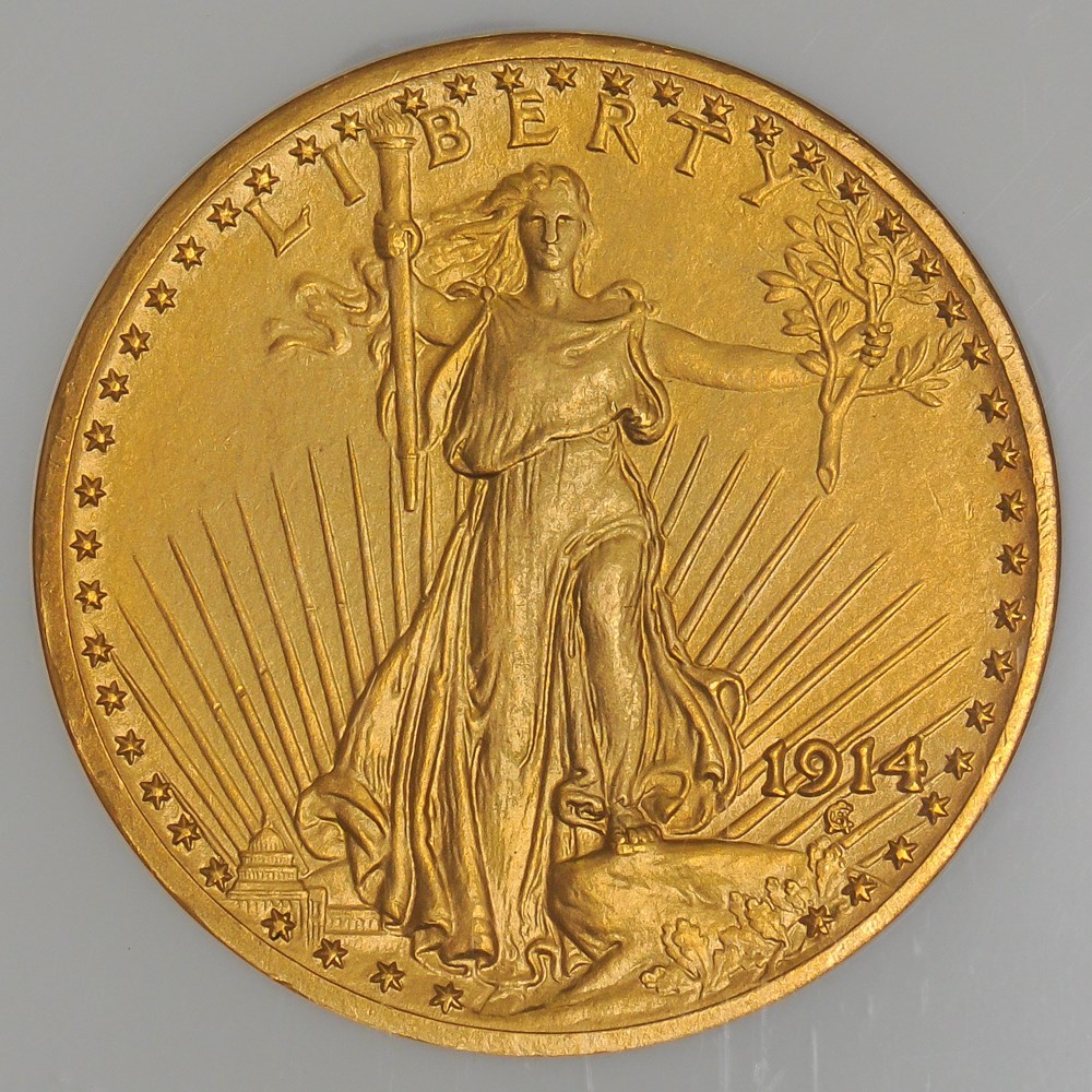 1914 $20 Saint Gaudens #938553-12 PF62 NGC