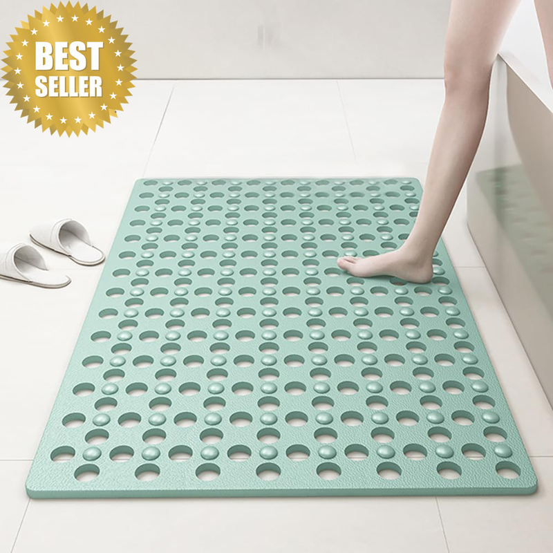 Bathtub Mat Non-Slip Bath Mat Bathroom Shower Mat with Drainage Holes, Mint Gree