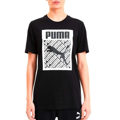 

Puma Logo Fill Crew Neck Футболка с коротким рукавом Мужские повседневные топы размера  596271-01, Черный, Puma Logo Fill Crew Neck Short Sleeve T-Shirt