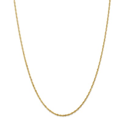 Pre-owned Superdealsforeverything Real 14kt 2.0mm Diamond Cut Extra-light Rope Chain; 24 Inch In Yellow