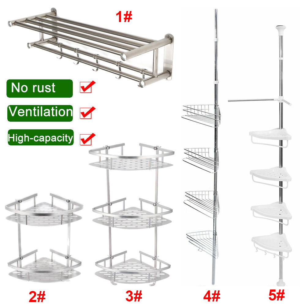 Metall Badregal Wandregal Duschregal Regal Bad Dusche Badezimmer 2 Boden Spiegel