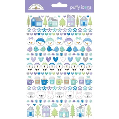 Doodlebug ~ SNOW MUCH FUN ~ Puffy Icons ~ Stickers