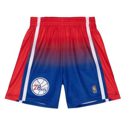 

Mitchell - Ness Fadeaway Swingman Shorts 76 1996 Мужские синие, красные спортивные повседневные, Blue;red, Mitchell - Ness Fadeaway Swingman Shorts 76 1996