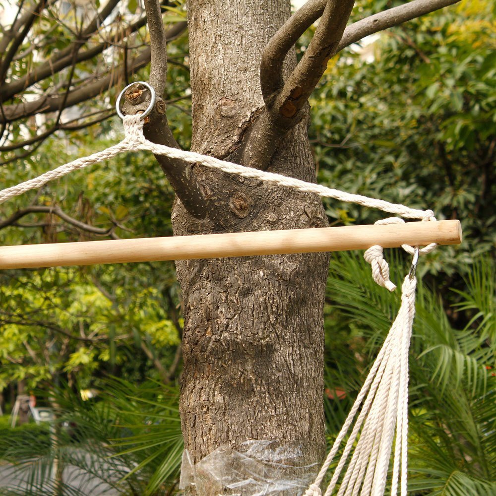 Silla Colgante de Cuerda de Algodon para Porche Patio de Invierno Jardin Camping