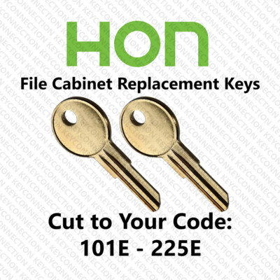 ( 2 ) Two HON File Cabinet Keys Cut to Your Code 101E - 225E