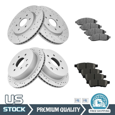 Front & Rear Drilled Rotors Brake Pads for Nissan Xterra Frontier Suzuki Equator
