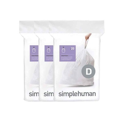 20 Liter Code D Custom-Fit Kitchen Drawstring Trash Bag Liners 60 Ct. Dispenser