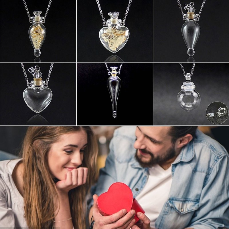 Bottle Pendant Perfume Vial Necklace Essential Oil Diffuser Memorial Jewellery
