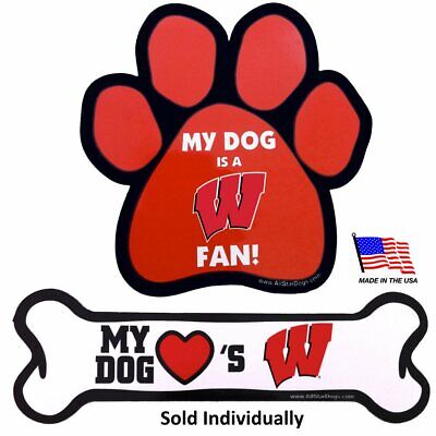 All Star Dogs Wisconsin Badgers Car Magnets - Bone