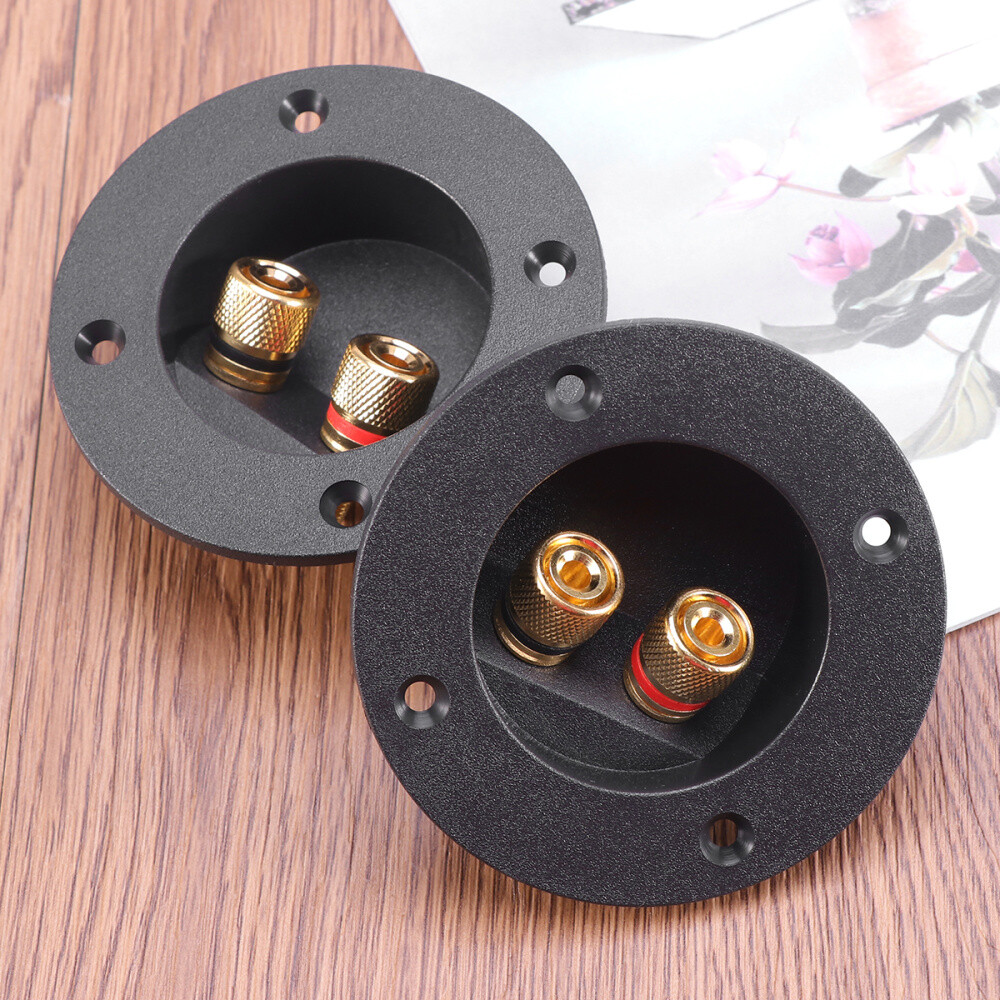 2Pcs Speaker Box Terminal Round Screw Cup Connector Subwoofer Wire