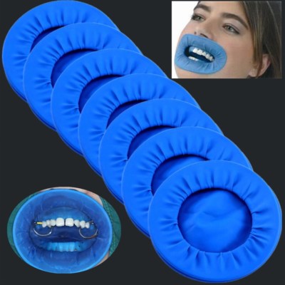10pc Dental Soft Lip Dental Sterile Rubber Dam Cheek Retractor Mouth Opener Blue