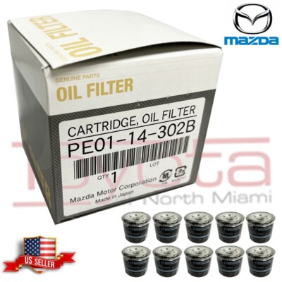 OEM Genuine Mazda Cartridge Oil Filter PE01-14-302B/302A Pack of 10