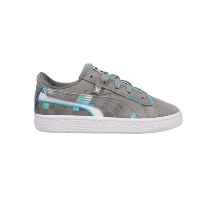 

Puma Suede Minecraft Lace Up Youth Boys Blue, Grey Кроссовки Повседневная обувь 384486-, Puma Suede Minecraft Lace Up Youth