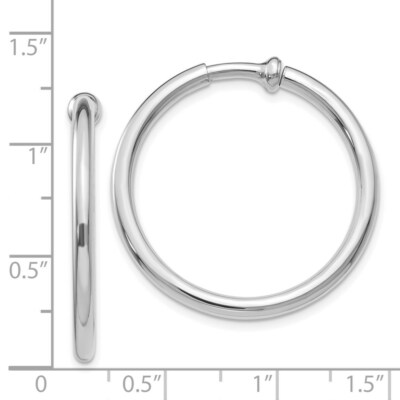 Pre-owned Skyjewelers Real 14kt White Gold Non-pierced Earring Hoops Earrings