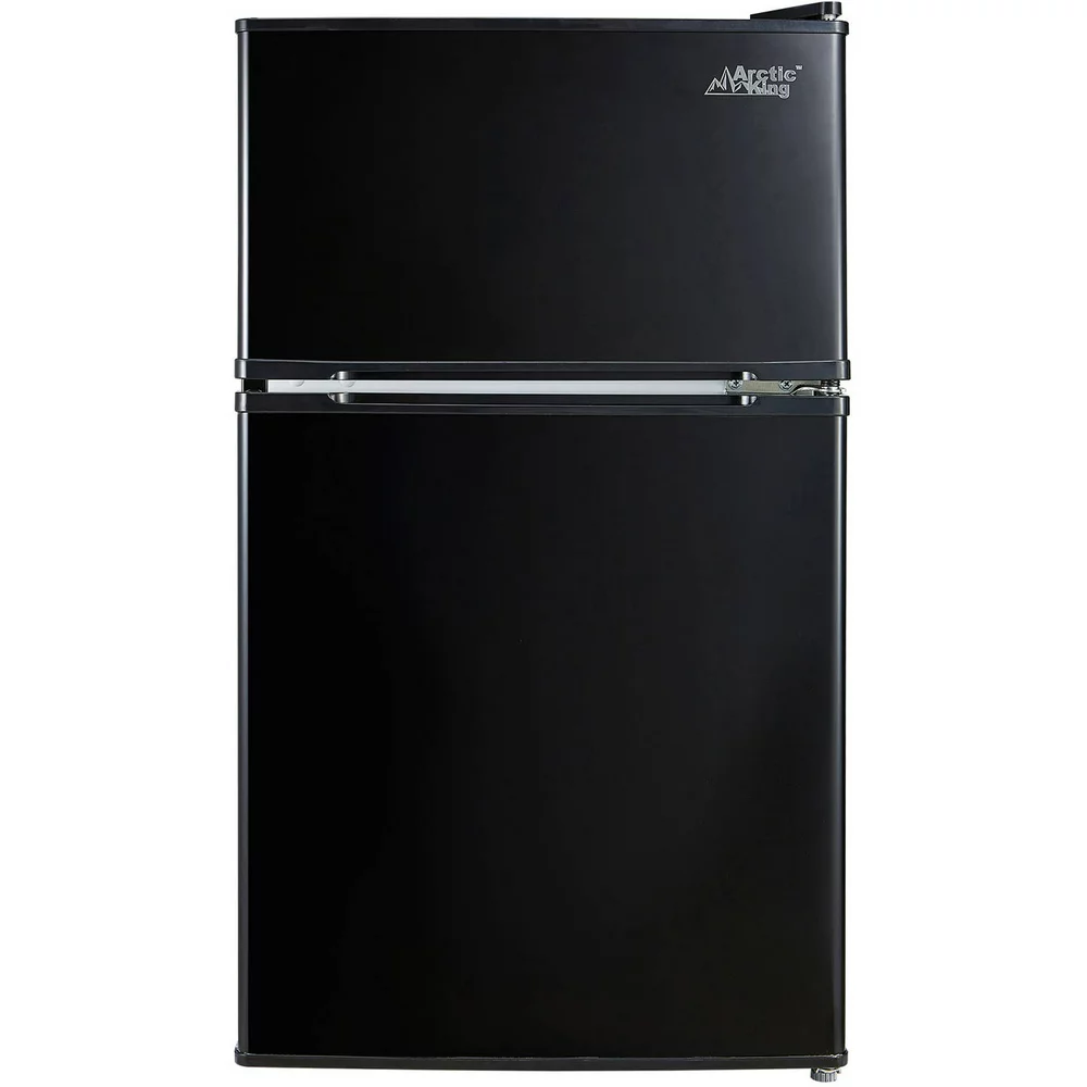 3.2 Cu Ft Two Door Mini Fridge w/ Freezer Reversible Door Dorm Office Black NEW