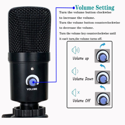 USB Microphone Condenser Kit Complete Set For Chatting Recording  iPhone Mic USA
