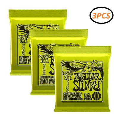 REPLACEMENT 3 X FOR ERNlE BALL REGULAR SLINKY 10-46 ELECTRIC GUITAR STRINGS 2221