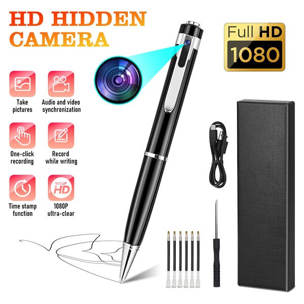 Pen with built-in full HD 1080p hidden camera.